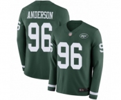 Men's New York Jets #96 Henry Anderson Limited Green Therma Long Sleeve Football Jersey