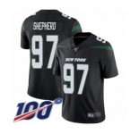 Men's New York Jets #97 Nathan Shepherd Black Alternate Vapor Untouchable Limited Player 100th Season Football Jersey