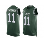 Men's Nike New York Jets #11 Robby Anderson Limited Green Player Name & Number Tank Top NFL Jersey