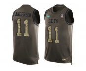 Men's Nike New York Jets #11 Robby Anderson Limited Green Salute to Service Tank Top NFL Jersey