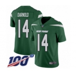 Men's Nike New York Jets #14 Sam Darnold Green Team Color Vapor Untouchable Limited Player 100th Season NFL Jersey