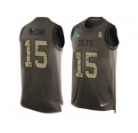 Men's Nike New York Jets #15 Josh McCown Limited Green Salute to Service Tank Top NFL Jersey