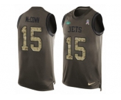 Men's Nike New York Jets #15 Josh McCown Limited Green Salute to Service Tank Top NFL Jersey