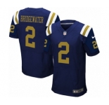 Men's Nike New York Jets #2 Teddy Bridgewater Elite Navy Blue Alternate NFL Jersey - 副本