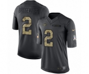 Men's Nike New York Jets #2 Teddy Bridgewater Limited Black 2016 Salute to Service NFL Jersey - 副本