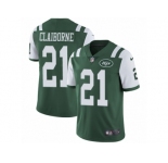 Men's Nike New York Jets #21 Morris Claiborne Vapor Untouchable Limited Green Team Color NFL Jersey