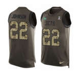 Men's Nike New York Jets #22 Trumaine Johnson Limited Green Salute to Service Tank Top NFL Jersey