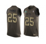 Men's Nike New York Jets #25 Shamarko Thomas Limited Green Salute to Service Tank Top NFL Jersey