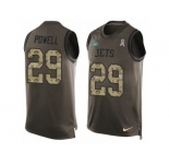 Men's Nike New York Jets #29 Bilal Powell Limited Green Salute to Service Tank Top NFL Jersey