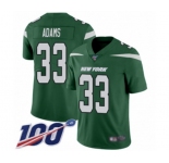 Men's Nike New York Jets #33 Jamal Adams Green Team Color Vapor Untouchable Limited Player 100th Season NFL Jersey