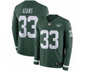 Men's Nike New York Jets #33 Jamal Adams Limited Green Therma Long Sleeve NFL Jersey