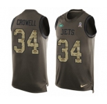 Men's Nike New York Jets #34 Isaiah Crowell Limited Green Salute to Service Tank Top NFL Jersey