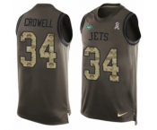 Men's Nike New York Jets #34 Isaiah Crowell Limited Green Salute to Service Tank Top NFL Jersey
