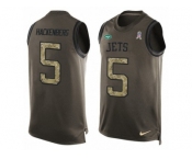 Men's Nike New York Jets #5 Christian Hackenberg Limited Green Salute to Service Tank Top NFL Jersey