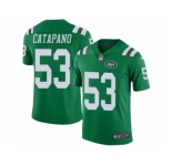 Men's Nike New York Jets #53 Mike Catapano Limited Green Rush NFL Jersey