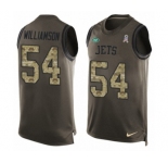 Men's Nike New York Jets #54 Avery Williamson Limited Green Salute to Service Tank Top NFL Jersey