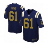 Men's Nike New York Jets #61 Spencer Long Game Navy Blue Alternate NFL Jersey
