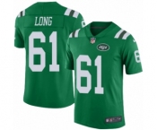 Men's Nike New York Jets #61 Spencer Long Limited Green Rush Vapor Untouchable NFL Jersey