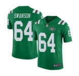Men's Nike New York Jets #64 Travis Swanson Limited Green Rush Vapor Untouchable NFL Jersey