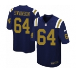 Men's Nike New York Jets #64 Travis Swanson Limited Navy Blue Alternate NFL Jersey