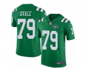 Men's Nike New York Jets #79 Brent Qvale Limited Green Rush NFL Jersey