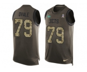 Men's Nike New York Jets #79 Brent Qvale Limited Green Salute to Service Tank Top NFL Jersey