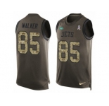 Men's Nike New York Jets #85 Wesley Walker Limited Green Salute to Service Tank Top NFL Jersey