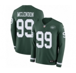 Men's Nike New York Jets #99 Steve McLendon Limited Green Therma Long Sleeve NFL Jersey