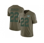 Nike New York Jets #22 Trumaine Johnson Olive Men Stitched NFL Limited 2017 Salute To Service Jersey