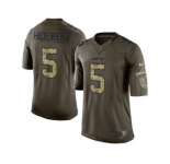 Nike New York Jets #5 Christian Hackenberg Green Men's Stitched NFL Limited Salute to Service Jersey