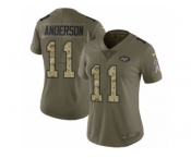 Women Nike New York Jets #11 Robby Anderson Limited Olive Camo 2017 Salute to Service NFL Jersey