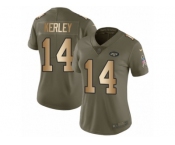 Women Nike New York Jets #14 Jeremy Kerley Limited Olive Gold 2017 Salute to Service NFL Jersey