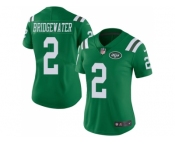 Women Nike New York Jets #2 Teddy Bridgewater Green Stitched NFL Limited Rush Jersey