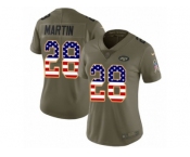 Women Nike New York Jets #28 Curtis Martin Limited Olive USA Flag 2017 Salute to Service NFL Jersey