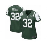 Women Nike New York Jets #32 Juston Burris Game Green Team Color NFL Jersey