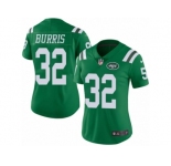 Women Nike New York Jets #32 Juston Burris Limited Green Rush Vapor Untouchable NFL Jersey