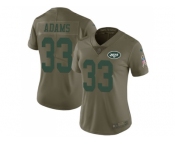 Women Nike New York Jets #33 Jamal Adams Olive Stitched NFL Limited 2017 Salute to Service Jersey