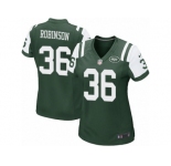 Women Nike New York Jets #36 Rashard Robinson Game Green Team Color NFL Jersey