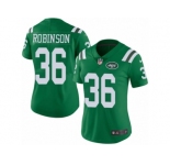 Women Nike New York Jets #36 Rashard Robinson Limited Green Rush Vapor Untouchable NFL Jersey