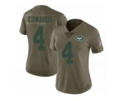 Women Nike New York Jets #4 Lac Edwards Limited Olive 2017 Salute to Service NFL Jersey