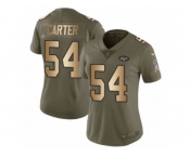 Women Nike New York Jets #54 Bruce Carter Limited Olive Gold 2017 Salute to Service NFL Jersey