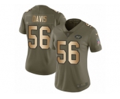 Women Nike New York Jets #56 DeMario Davis Limited Olive Gold 2017 Salute to Service NFL Jersey
