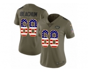 Women Nike New York Jets #68 Kelvin Beachum Limited Olive USA Flag 2017 Salute to Service NFL Jersey
