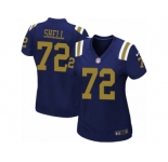 Women Nike New York Jets #72 Brandon Shell Game Navy Blue Alternate NFL Jersey