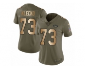 Women Nike New York Jets #73 Joe Klecko Limited Olive Gold 2017 Salute to Service NFL Jersey