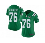 Women Nike New York Jets #76 Wesley Johnson Limited Green Rush Vapor Untouchable NFL Jersey