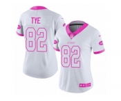 Women Nike New York Jets #82 Will Tye Limited White Pink Rush Fashion NFL Jersey