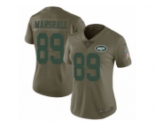 Women Nike New York Jets #89 Jalin Marshall Limited Olive 2017 Salute to Service NFL Jersey