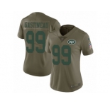 Women Nike New York Jets #99 Mark Gastineau Limited Olive 2017 Salute to Service NFL Jersey