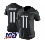 Women's New York Jets #11 Robby Anderson Black Alternate Vapor Untouchable Limited Player 100th Season Football Jersey